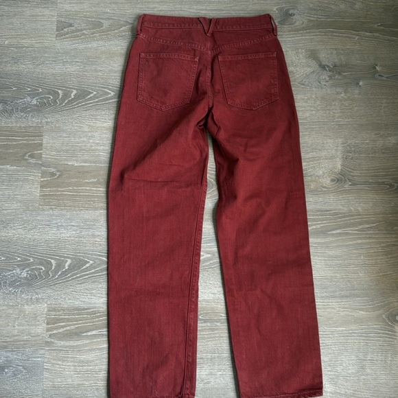 veronica beard blake classic straight high rise in red oxblood - Picture 3 of 14